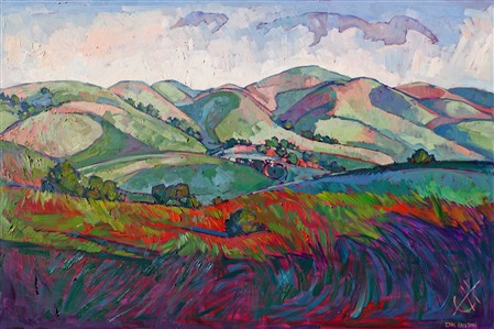 The brush strokes are loose, the paint is thick, the colors are striking - the epitome of an Erin Hanson original!