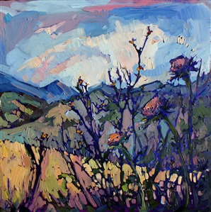 Original oil painting on board, inspired by Paso Robles in the spring.
