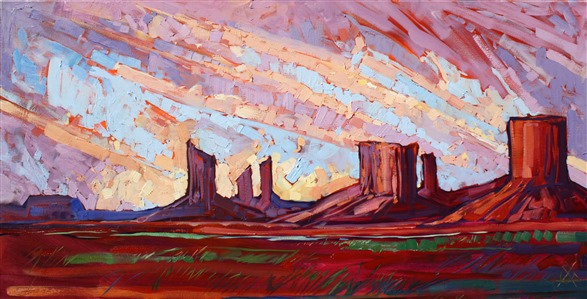 Sherbet rainbow colors capture the feel of a Monument Valley sunset.