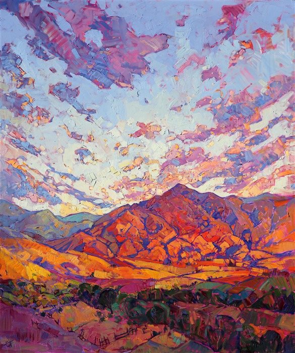 The farming land in the Northwest is larger than life, saturated with color and sculpted in beautiful mountains and plains. This painting brings the Boise, Idaho countryside to life with bold impasto brush work and vivid color, bringing a fresh breath of the outdoors into your home.