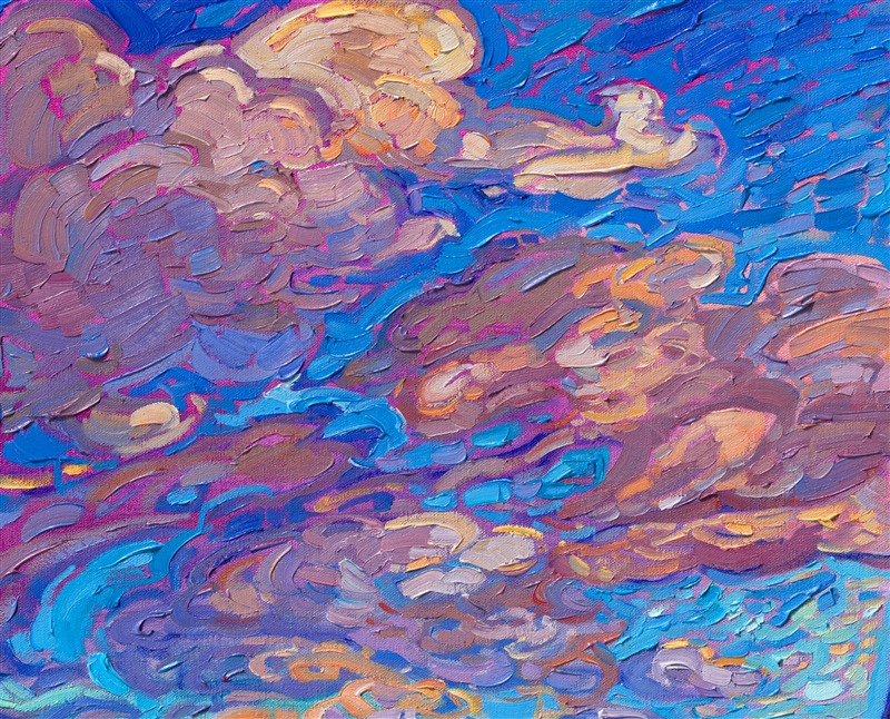 Haystack Rock is the most iconic sea stack formation on the Oregon coast, and seeing it at sunset brings it to light like no other time of day. Erin Hanson's Open Impressionism techniques beautifully capture the changing light and multitude of colors in the seascape. Thick brush strokes of oil paint laid side by side give a sense of movement in the painting.</p><p>"Haystack Rock" will be on display at The Erin Hanson Gallery for <i><a href="https://www.erinhanson.com/Event/colossalcollection2025" target="_blank">The Colossal Collection</i></a> on August 9th, 2025. You are welcome to join us for the Artist's reception! You may purchase this painting in advance, but the piece will not ship until after August 9th.