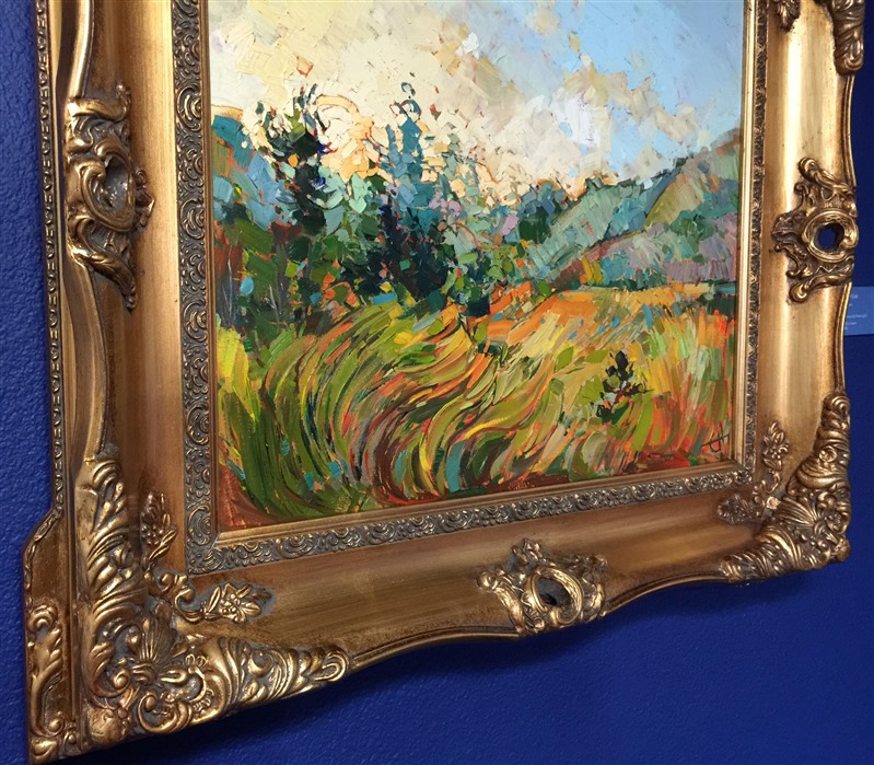 Waves of golden summer grasses layer this painting of a Northwestern landscape.  The brilliant sky is filled with movement, life and color.</p><p>This original oil painting was created over an application of 24 karat gold leaf. The genuine gold glints through the layers of oil paint, catching the light in a subtle and surprising manner, and bringing the oil painting to life like never before.</p><p>The painting was created on 3/4" canvas and comes framed in a gilded, 6"-deep, museum-quality frame. Additional photos are available upon request.