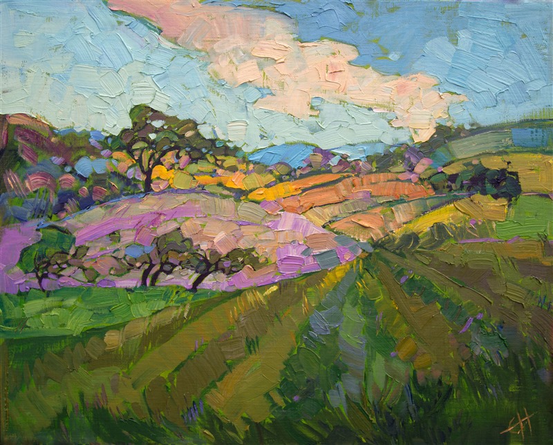 This small oil painting on board brings to life the beautiful wine country of Paso Robles, California.