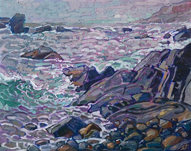 Commissioned work of Boom Beach in Isle Au Haut, Maine.