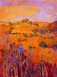 Erin Hanson painting Thistles in Orange