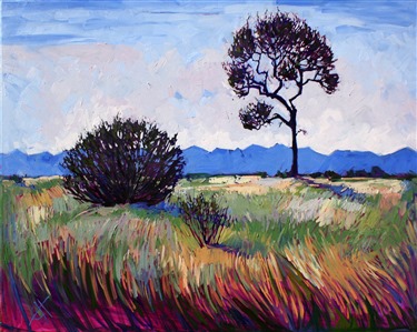 Abstract landscape meets traditional impressionism in this Paso Robles-inspired oil painting.