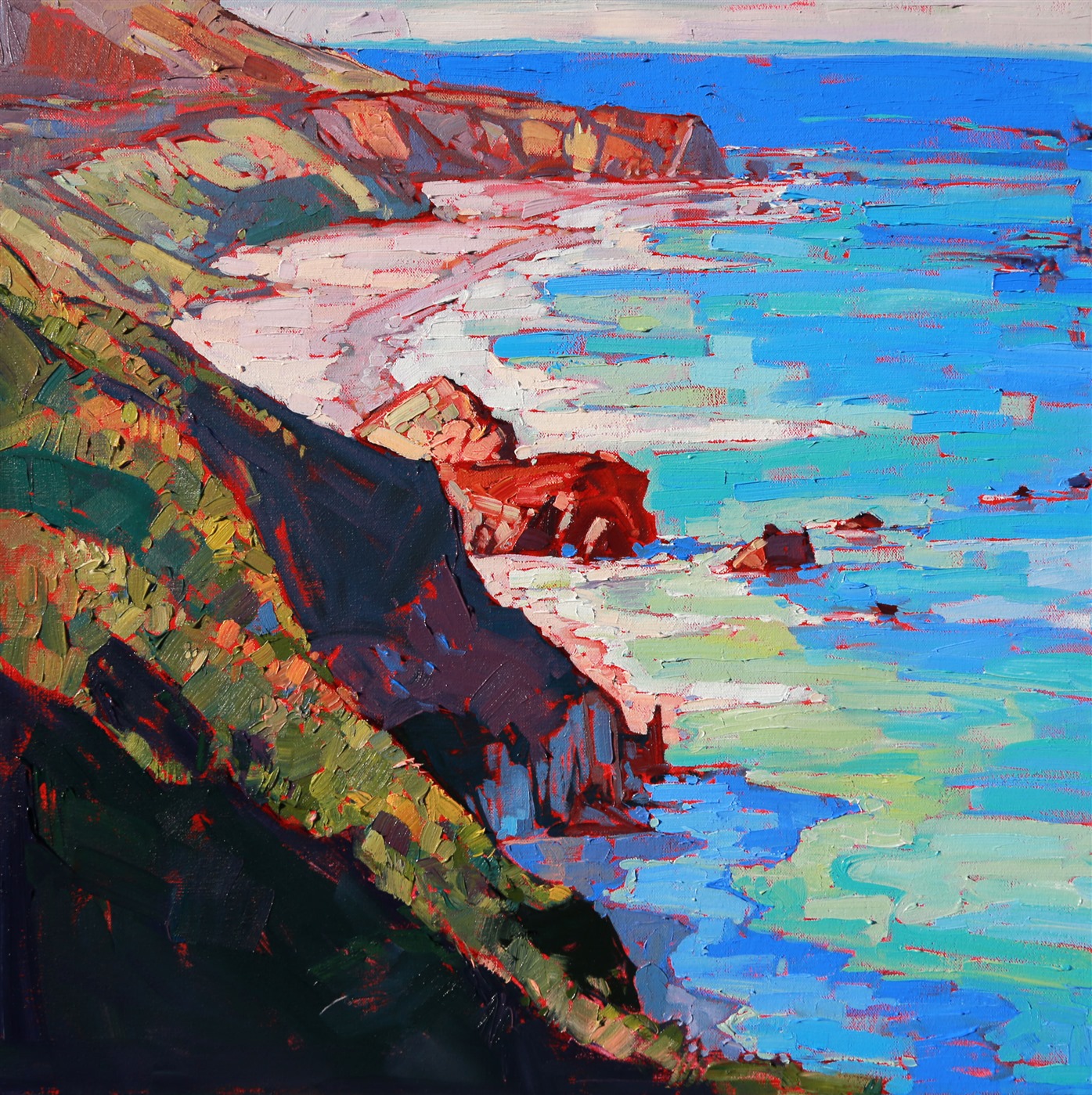 Coast Line Contemporary Impressionism Paintings By Erin Hanson