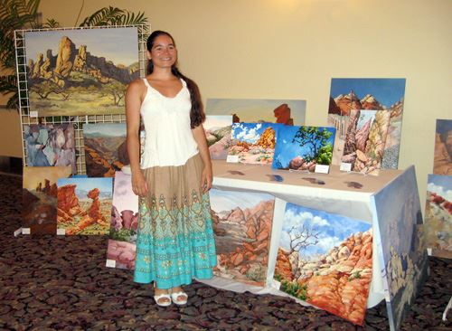 Erin Hanson at her first art sale
