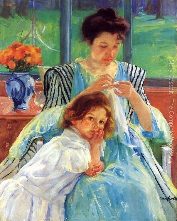 Young Mother Sewing by Mary Cassatt