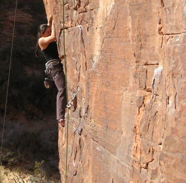 Erin Hanson rock climbing