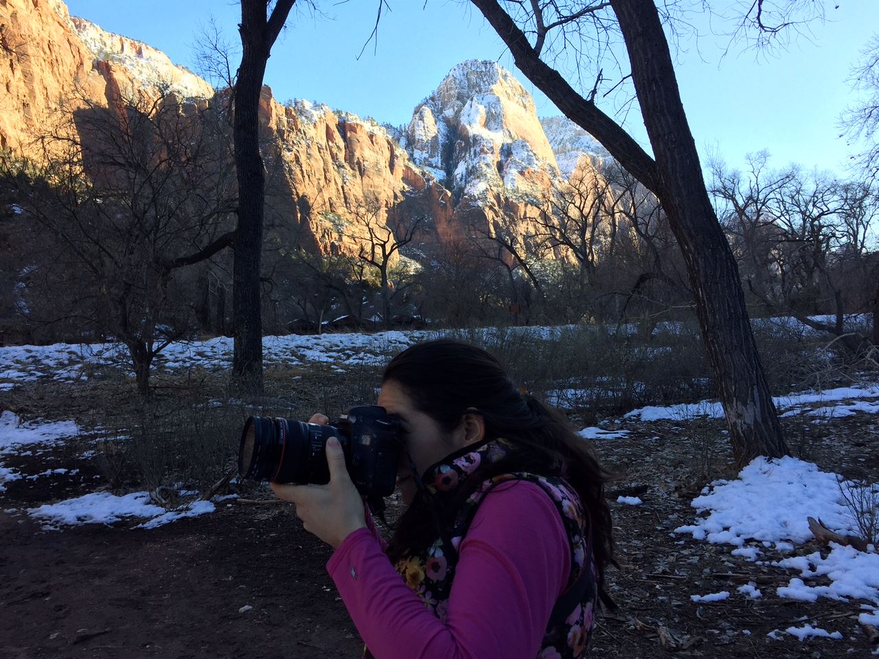 Erin Hanson scouting Zion National Park