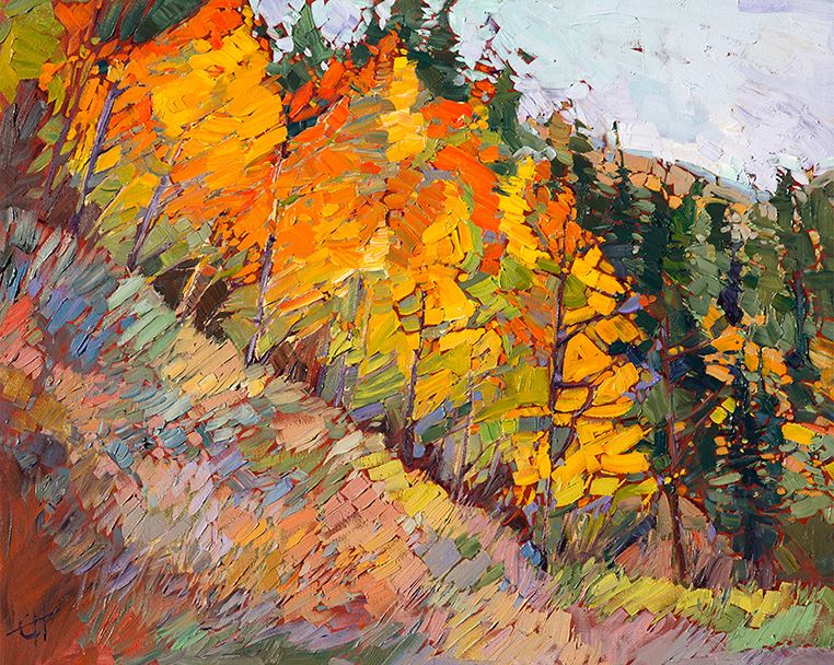 Erin Hanson painting Woods of Gold