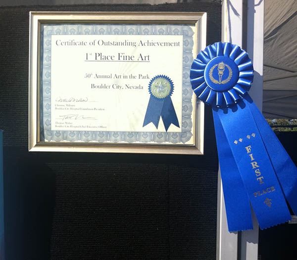 Erin Hanson's first place award for Art in the Park