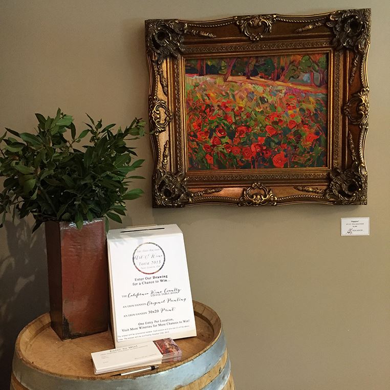 An Erin Hanson painting on display