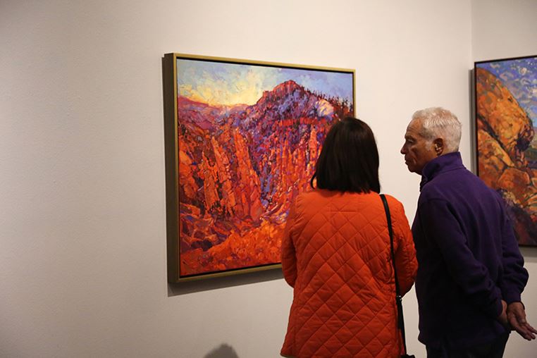 An Erin Hanson painting on display