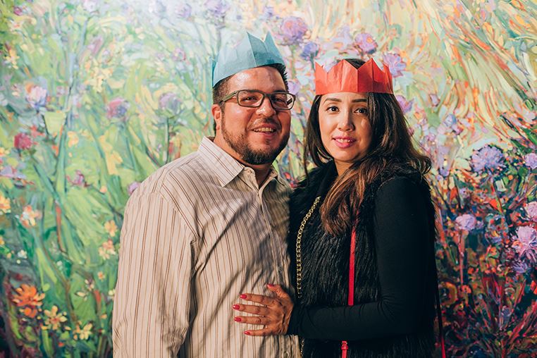 Photobooth Backdrop is Erin Hansons' 13-foot Field of Blooms