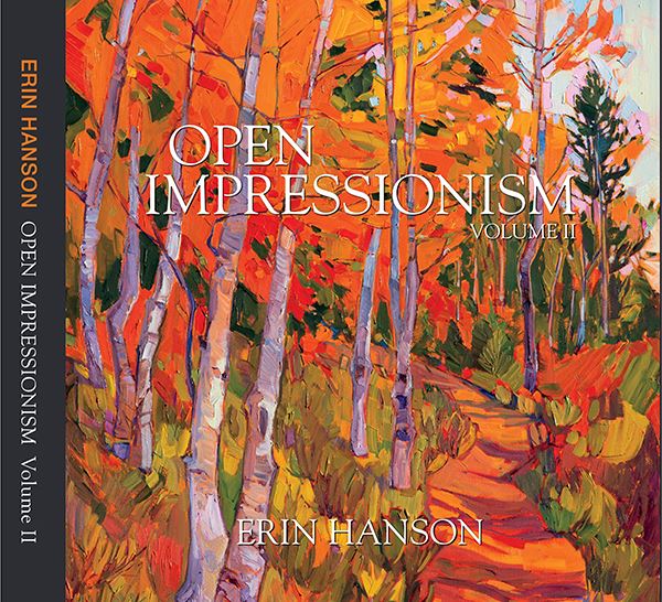 Open Impressionism Book Coffee Table Book, 12x12 in Erin Hanson has developed a unique style of painting known as Open Impressionism. This coffee table book shows the progression of Erin&#39;s style over 300 pages of full-color images. Explore the beautiful landscapes and sun-drenched colors of the West through the eyes of contemporary impressionist Erin Hanson, and experience the evolution of Open Impressionism. 